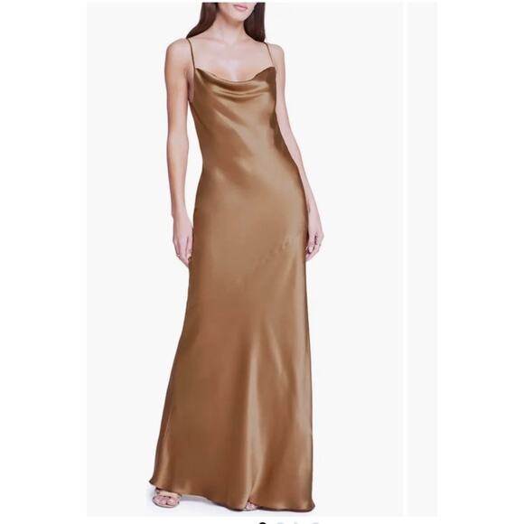 L'AGENCE Saddle Tan Brown Cowl
Neck Cut 100% Silk Arianne Maxi
Slipdress size 10 - Picture 1 of 8